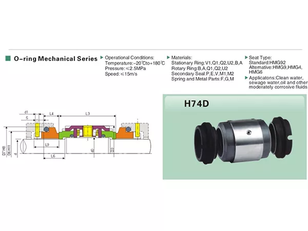 H74D Multi Spring Mechanical Seal