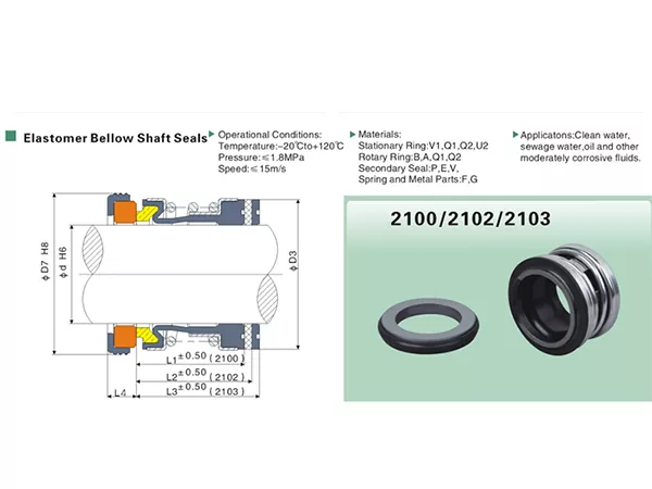 2100 Rubber Bellow Mechanical Seal